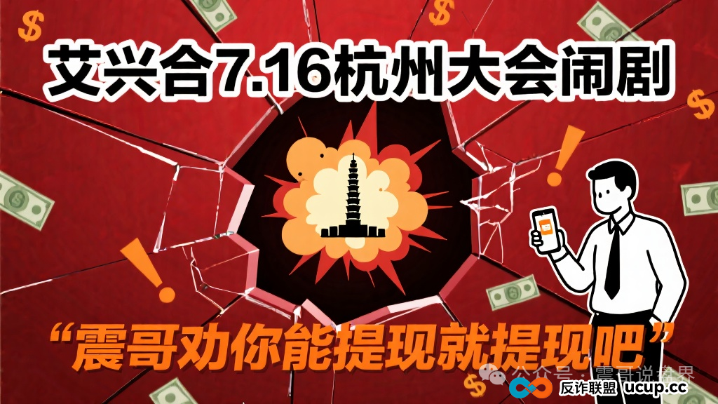艾兴合7月16号杭州大会闹剧,震哥劝你能提现就提现吧