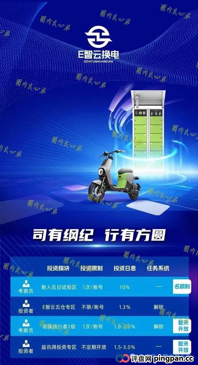 e智云换电投资10000靠谱吗？新能源外衣下，E智云换电骗局包装，注意警惕。